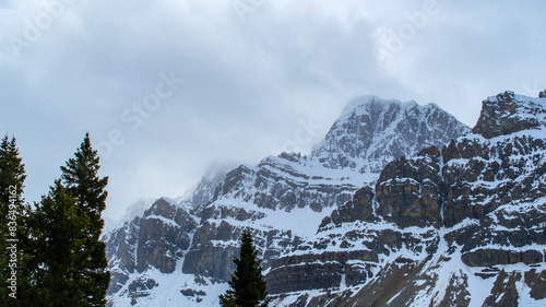 snow covered mountains