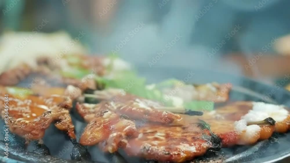 Kebab is made in the country and 4K video Kebab is made in the country and 4K video