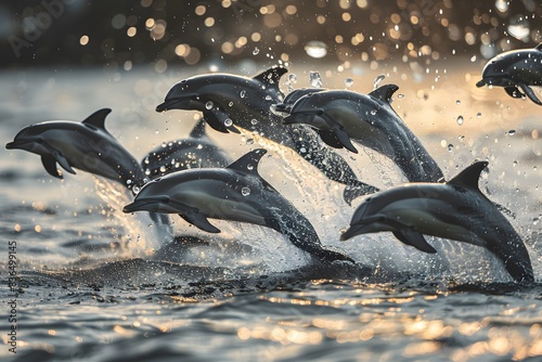 two dolphins jumping