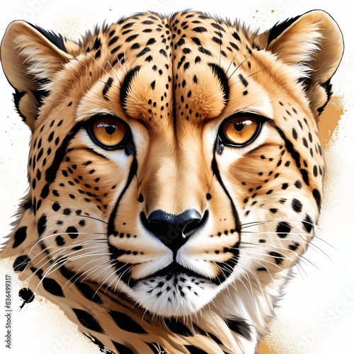 Wallpaper Mural Hyper-Realistic Portrait, a cheetah's face Torontodigital.ca