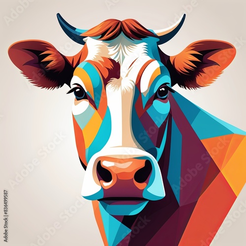 Geometric Elegance, a cow's face