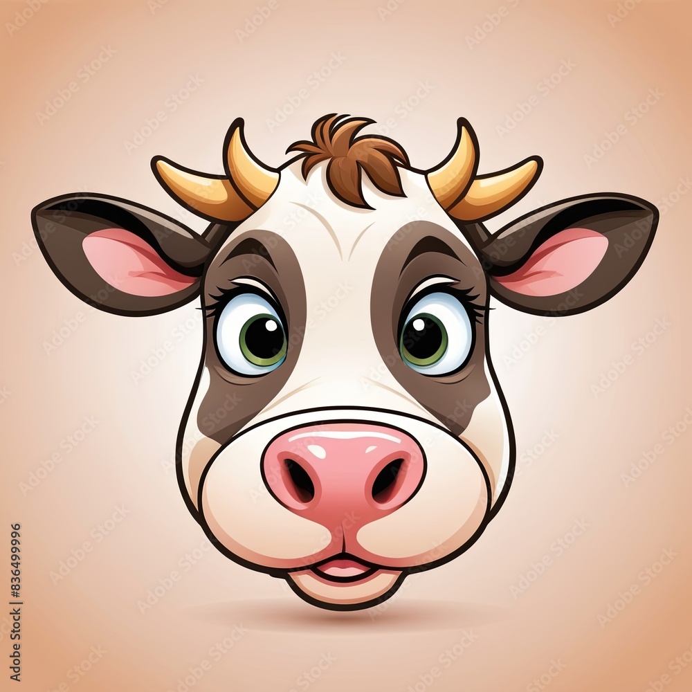 custom made wallpaper toronto digitalWhimsical Cartoon Charm, a cow's face
