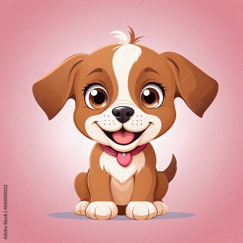 Playful Cartoon Style, a puppy's face Playful Cartoon Style, a puppy's face