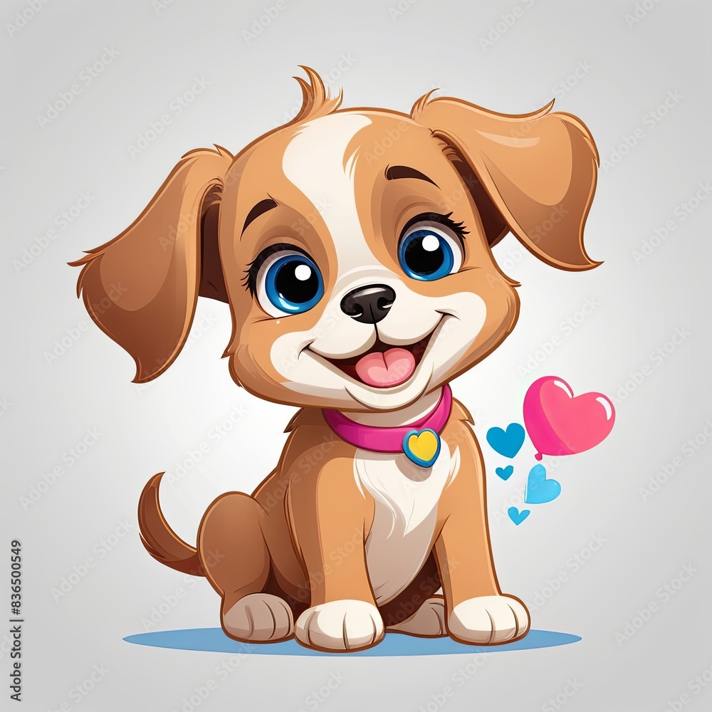 Playful Cartoon Style, a puppy's face Playful Cartoon Style, a puppy's face