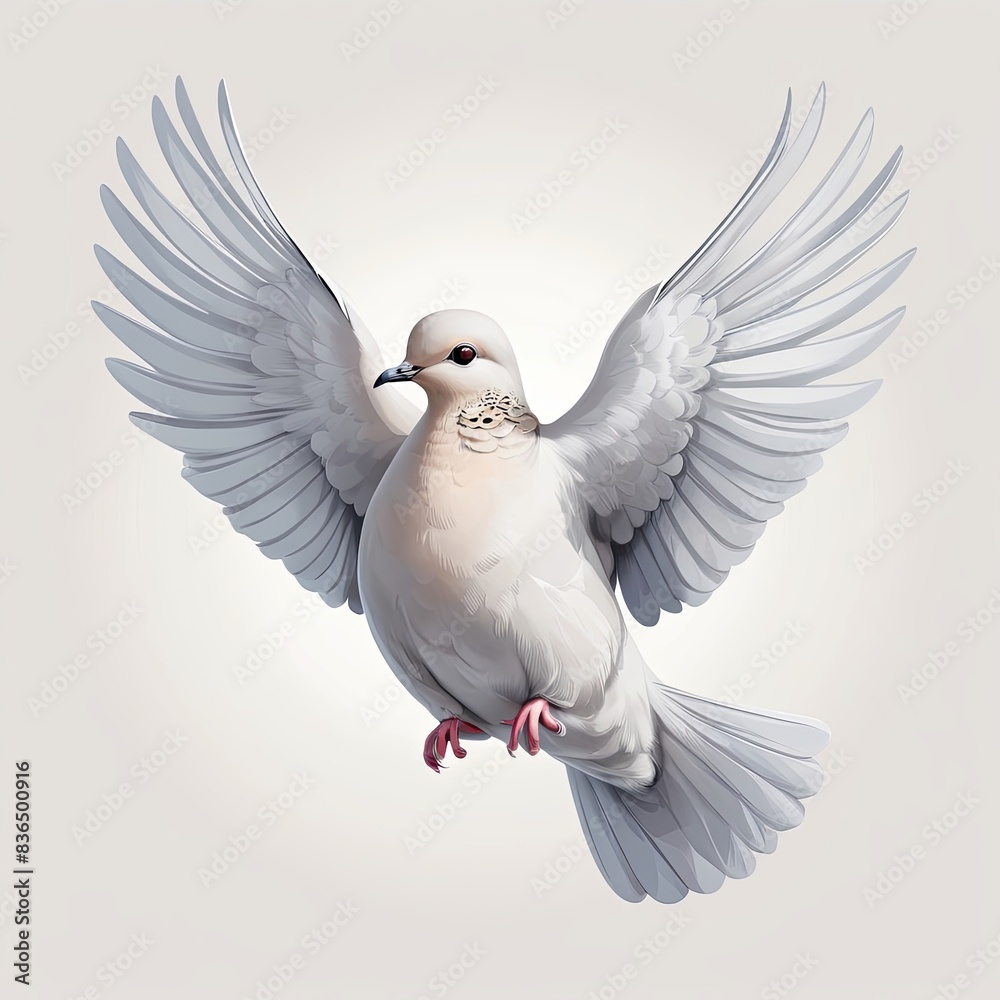 Fototapeta premium Realistic Serenity, a cute dove