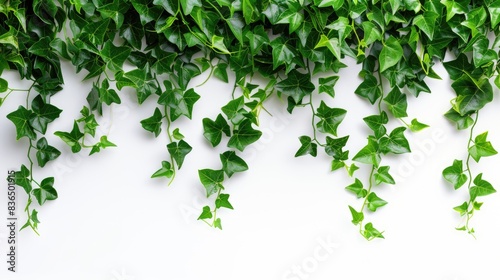 Jungle vines flowing on white background    