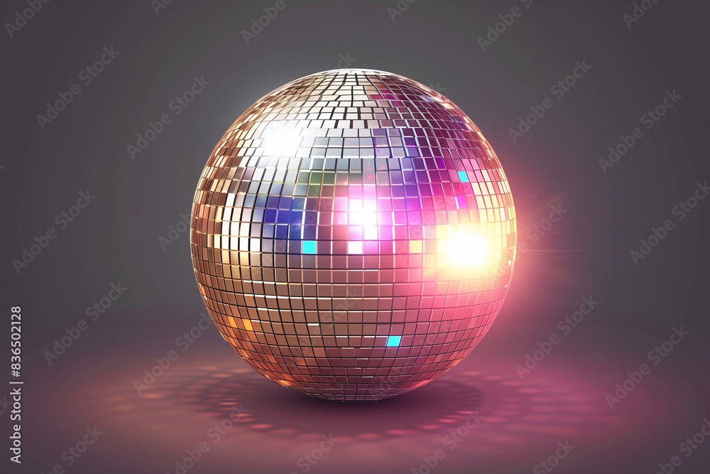 Obraz premium Disco ball vector icon illustration design template background party club dance mirror light retro reflection isolated entertainment white music element decoration bright shine shiny sphere nightlife 