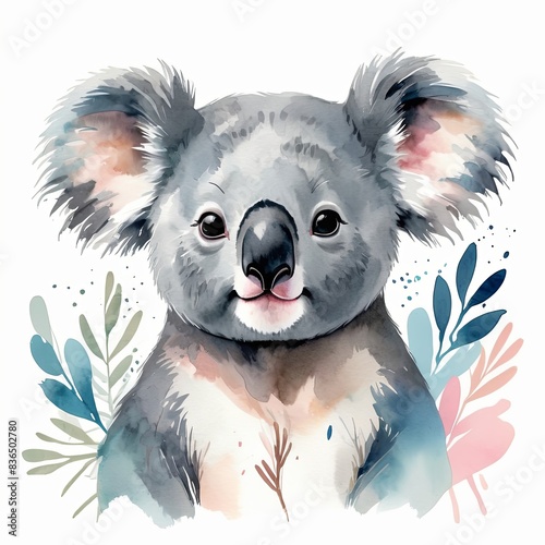 Watercolor Whimsy, a koala's face photo