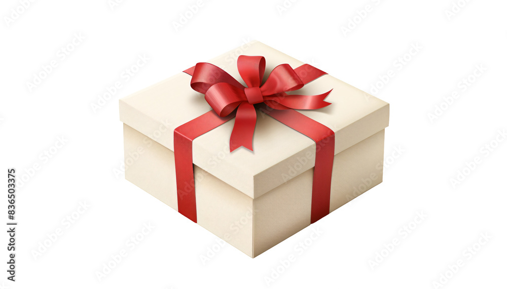 Gift box with ribbon isolated on white and transparent background Gift box with ribbon isolated on white and transparent background