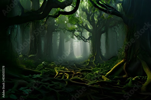 Pattern of tropical rain forest photo