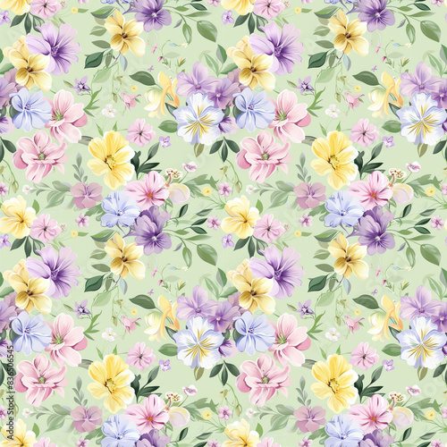 Floral variety color, form natural, seamless fabric pattern.