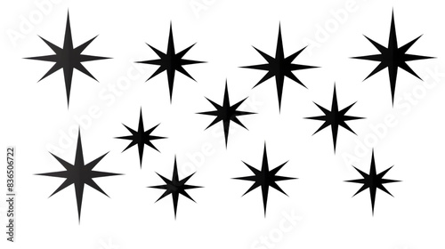 white star spikes overlay isolated isolated on white background png © Love Muhammad