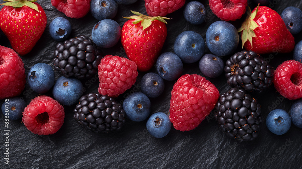 Mixed berries.top view. Mixed berries.top view.