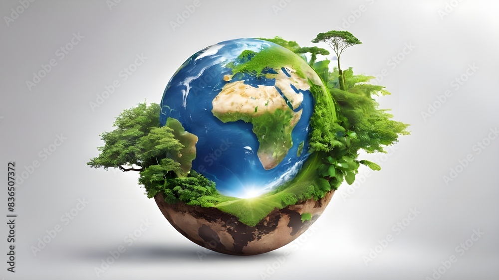Earth day concept on white background, World environment day. Earth day concept on white background, World environment day.