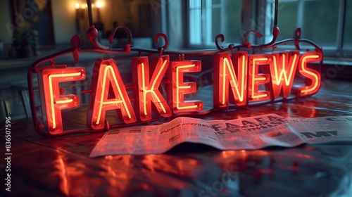 “FAKE NEWS” Neon sign - press - newspaper - media 