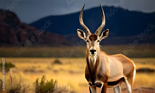 antelope in the savannah  photo