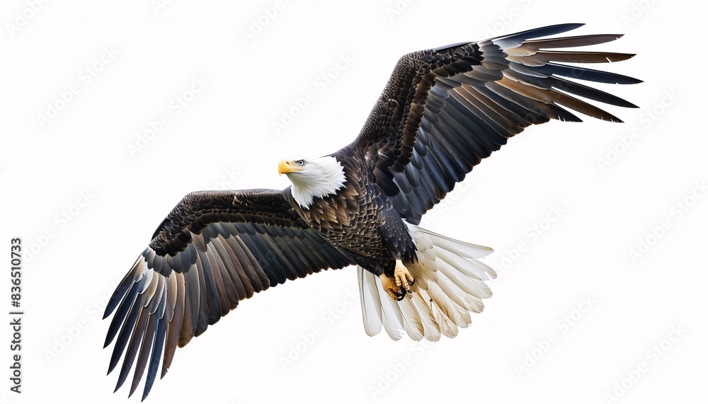 Fototapeta premium majestic bald eagle soaring Independence Day