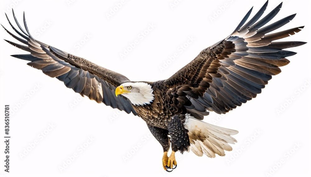 Obraz premium Bald Eagle in Flight Symbolizing Independence Day