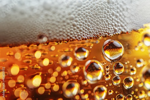 background. beer with bubbles close-up. place for testing, advertising