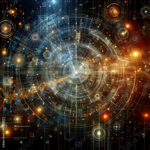 Igital background perfect for tech processes, neural networks, artificial intelligence, data transfer and encryption, digital archives, sound and graphic presentations, 