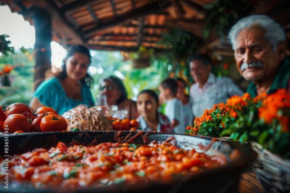 Celebrating New Citizenship: A Warm Gathering of a Latino Family around a Traditional Meal at Home Celebrating New Citizenship: A Warm Gathering of a Latino Family around a Traditional Meal at Home