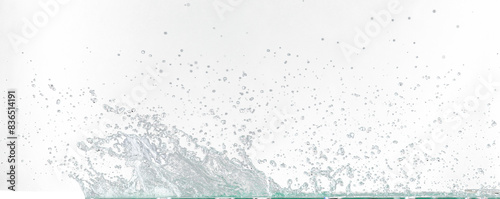 Crown Water splash on object to create shape form fluttering in droplet and wave. Crown water to object make curve drop explosion in ripple motion. Grey background isolated