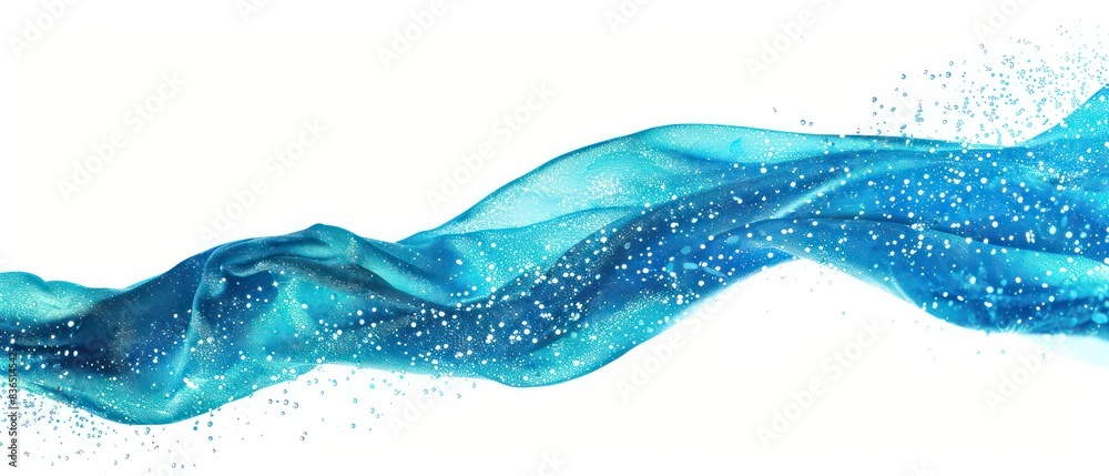 banner of a floating blue wavy stream of water on a flat white background banner of a floating blue wavy stream of water on a flat white background