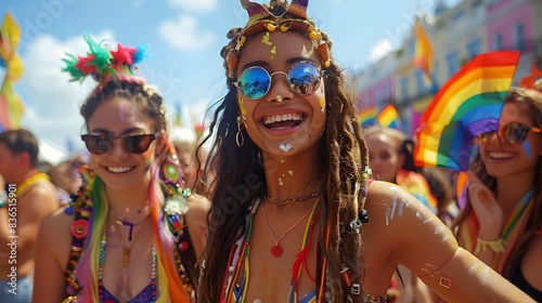 Expressionism in 32K HD: Colorful Parade Celebrating Pride Month with Homemade Banners and Signs