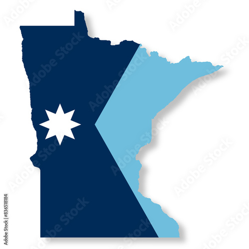 Minnesota State Flag Map Illustration photo