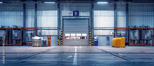 banner of a commercial building backdoor entrance and loading area