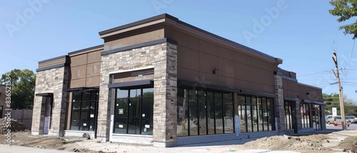 commercial building for retail and restaurants still in construction

