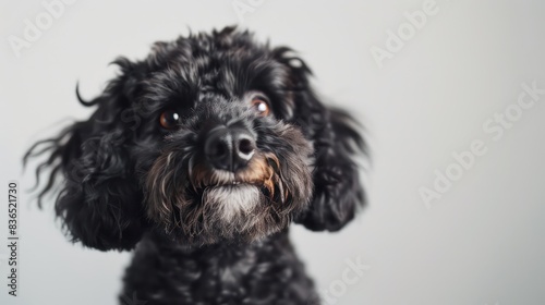 barbet dog wallpaper isolated on a neutral background, very photographic and professional  © Dekastro