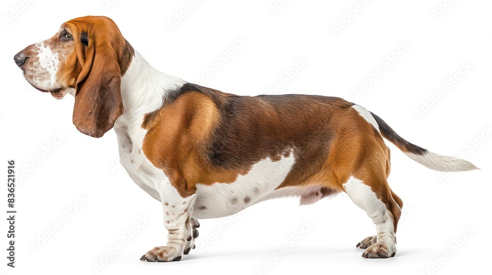 basset hound dog wallpaper isolated on a neutral background, very photographic and professional basset hound dog wallpaper isolated on a neutral background, very photographic and professional