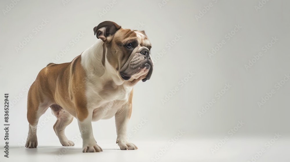 bulldog dog wallpaper isolated on a neutral background, very photographic and professional
