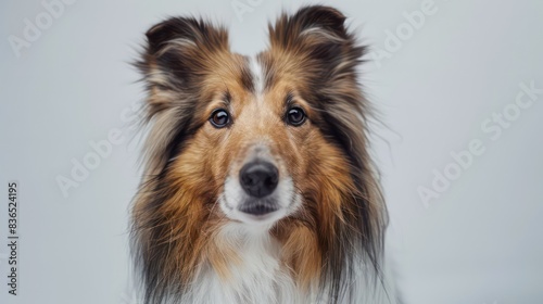 collie dog wallpaper isolated on a neutral background, very photographic and professional