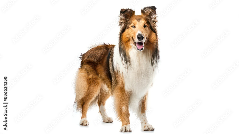 collie dog wallpaper isolated on a neutral background, very photographic and professional