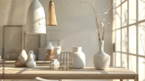 modern table lighting with clean background 