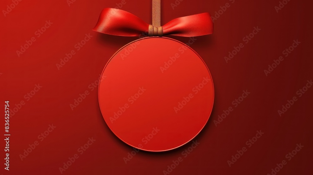 Blank red round sign hanging Blank red round sign hanging