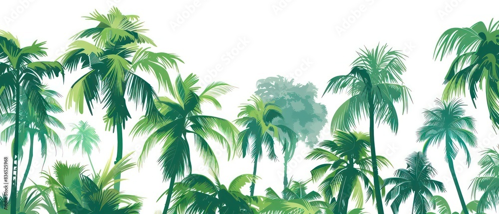 assortment of palm trees on a white background assortment of palm trees on a white background