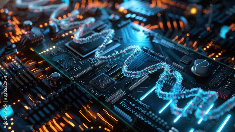 Illustration of virus bacteria attacking a computer's semiconductor electronic motherboard. Illustration of virus bacteria attacking a computer's semiconductor electronic motherboard.
