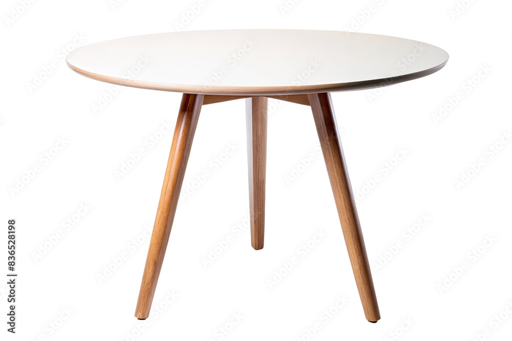 Minimalist round table isolated on a transparent background Minimalist round table isolated on a transparent background