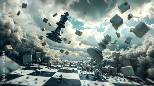 Chess battle on the board