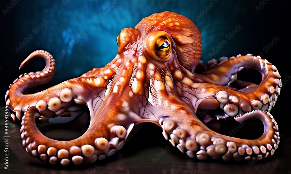 Obraz premium octopus in the sea red