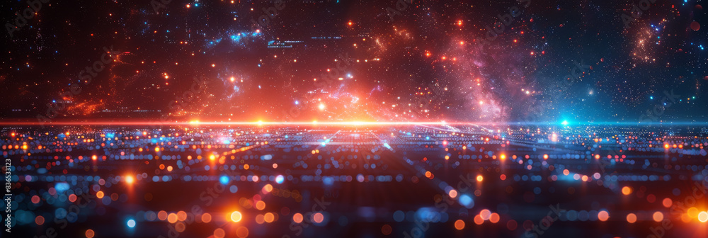 Fototapeta premium Digital background for tech, AI, neural networks, data, audio, graphics