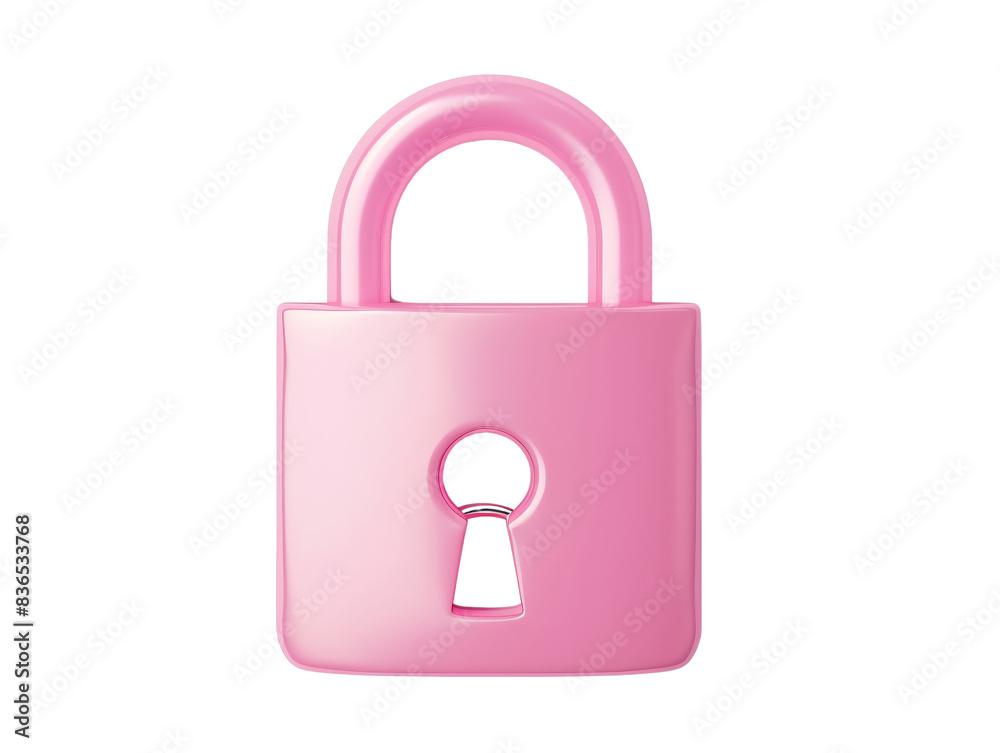 A vibrant pink padlock symbolizing security and protection, with a modern design and keyhole A vibrant pink padlock symbolizing security and protection, with a modern design and keyhole