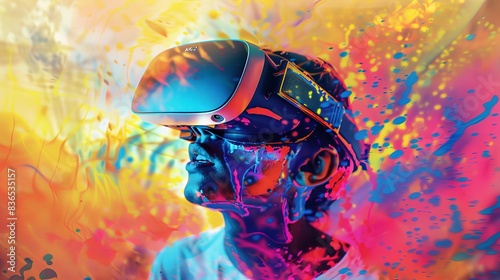 Virtual Reality Bliss Embark on a Colorful Journey with VR Technology