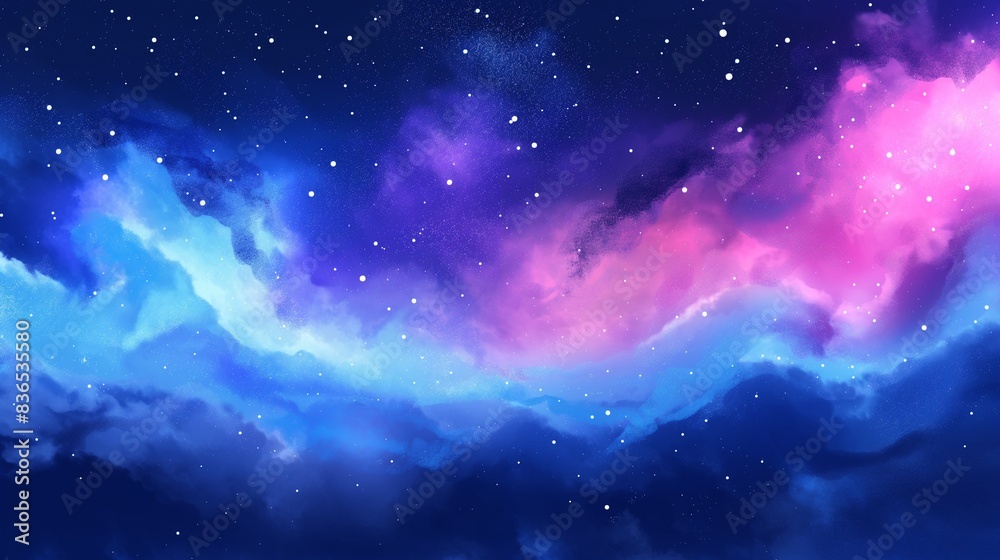 Vibrant Starry Sky with Colorful Nebula Vibrant Starry Sky with Colorful Nebula