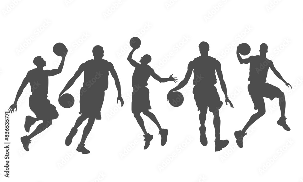 Competitive young man practicing. Icons set. Basketball player dribbling ball, training. Concept of sport, competition, active and healthy lifestyle. Competitive young man practicing. Icons set. Basketball player dribbling ball, training. Concept of sport, competition, active and healthy lifestyle.