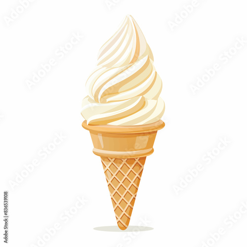 Vanilla ice cream isolated on white background