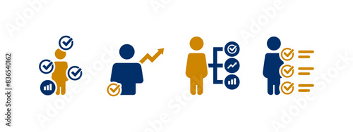 personal evaluation icon vector illustration. personal assessment icon in different color design.